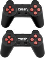 زراع تحكم X1 سلكية USB للكمبيوتر، تدعم اللعب الثنائي، تصميم مريح، أسود مع أزرار حمراء من كرش