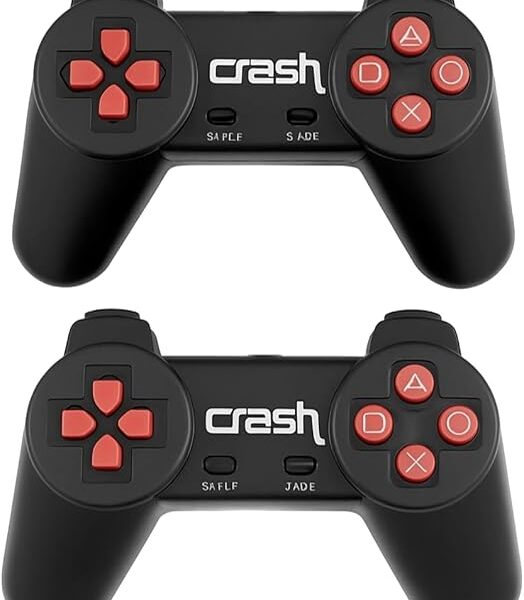زراع تحكم X1 سلكية USB للكمبيوتر، تدعم اللعب الثنائي، تصميم مريح، أسود مع أزرار حمراء من كرش