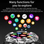 ⁦ساعة Haino Teko الذكية ST-3 مع سماعات بلوتوث مدمجة ومكبر صوت MP3 سعة 4 جيجابايت وشاشة AMOLED مستديرة كبيرة مع شحن لاسلكي .⁩ - الصورة ⁦9⁩