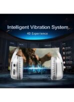 ⁦سماعة رأس للألعاب SOMIC G909PRO 7.1 محيطية افتراضية مزودة بمنفذ USB فوق الأذن مع ميكروفون وتحكم في مستوى الصوت ومصباح LED (أبيض)⁩ - الصورة ⁦2⁩