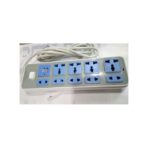 ⁦مشترك كهرباء المغربي 2 متر - 9 فتحات للفيش الثلاثية والثنائية - USB 2- DC 220~250V/10A⁩ - الصورة ⁦2⁩