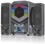 ⁦مضخم صوت زيرو 2.1 ZR-6350 يدعم الفلاش وبطاقة الذاكرة وبلوتوث مع جهاز تحكم عن بعد لسهولة التحكم، أسود⁩ - الصورة ⁦2⁩