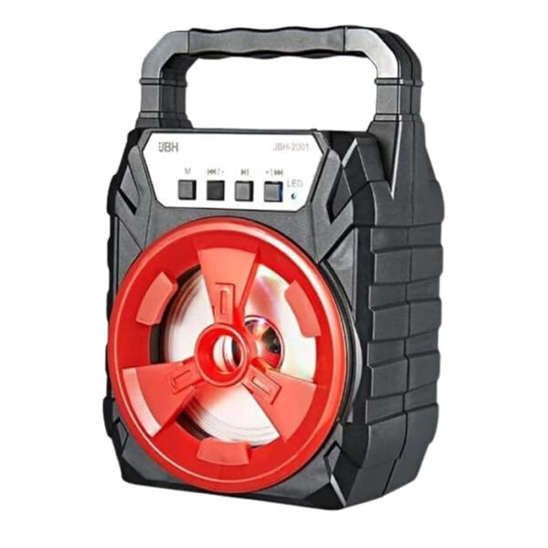مكبر صوت بلوتوث لاسلكي JBH-2001، USB، بطاقة تي اف، دعم راديو اف ام، نظام صوت ستيريو محمول مع بطارية 1200mAh، مخرج 5 واط، وخيارات ادخال متعددة