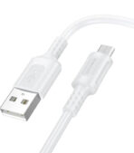 كابل بيانات فيليز BX111 للشحن USB إلى مايكرو USB 2.4 أمبير من بوروفون، طول 1 متر، أبيض