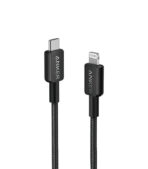 كابل USB نوع C 322 إلى لايتنينج [بطول 90 سم، معتمد من MFi] باورلاين II لأجهزة آيفون 15، 15 برو، 14 برو ماكس، 14، 13، X، XS، XR، 8 بلس، ايربودز برو، باللون الأسود من انكر