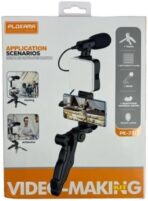 حامل ثلاثي القوائم للكاميرا PK-771 من بلبوكاما - من الالومنيوم، 3 اقسام، ضوء فيديو LED، جهاز تحكم عن بعد - مجموعة سيناريوهات تطبيق للكاميرات وكاميرات الفيديو