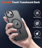 ⁦سوبفاين جراب مغناطيسي لموبايل ايفون 15 بلس وايفون 14 بلس (متوافق مع ماج سيف) (حماية من السقوط من الدرجة العسكرية 10 اقدام) جراب موبايل رفيع شفاف مضاد للصدمات، اسود، البولي يوريثين الحراري⁩ - الصورة ⁦2⁩