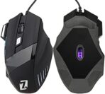 ⁦ماوس العاب ضوئي Zr-1800 7D LED بسلك USB 3200 نقطة لكل بوصة للاب توب والكمبيوتر من زيرو - اسود⁩ - الصورة ⁦2⁩