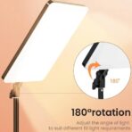 ⁦إضاءة تصوير ليد بلون أبيض هادئ وتصميم مستطيل الشكل مع جهاز تحكم عن بعد وحامل معدن بطول 2 متر للموبايلات الذكية والكاميرا لتصوير فيديوهات يوتيوب (RL-19)⁩ - الصورة ⁦3⁩