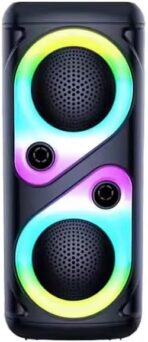 ⁦مسرح منزلي مكبر صوت بلوتوث JL-4433 اسود 1.5 ساعة تشغيل قوي بارتي بوست مزود بمنفذ USB وTF ومدخل ميكروفون RGB⁩ - الصورة ⁦3⁩