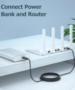 ⁦كيبل طاقة USB تيار مستمر 5 فولت الى 12 مزود مع مقبس 5.5 × 2.1 ملم للمروحة واضاءة LED ومكبرات الصوت 1 لروتر⁩ - الصورة ⁦2⁩