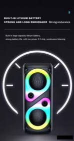 ⁦مسرح منزلي مكبر صوت بلوتوث JL-4433 اسود 1.5 ساعة تشغيل قوي بارتي بوست مزود بمنفذ USB وTF ومدخل ميكروفون RGB⁩ - الصورة ⁦4⁩