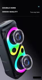 ⁦مسرح منزلي مكبر صوت بلوتوث JL-4433 اسود 1.5 ساعة تشغيل قوي بارتي بوست مزود بمنفذ USB وTF ومدخل ميكروفون RGB⁩ - الصورة ⁦5⁩