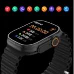 ⁦ساعة ذكية T800 الترا بشاشة عرض أكبر وسطوع، مقاومة للماء بعمق مع مساعد تحكم بالفيديو وشحن لاسلكي سريع، شاشة أكبر تظهر المزيد، بلوتوث، مع خاصية الاتصال قريب المدى(أسود)⁩ - الصورة ⁦3⁩