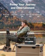 ⁦انكر محطة طاقة محمولة 522 320 واط في الساعة، اكثر من 3000 دورة شحن/تفريغ، مجهزة بمنفذي USB-C، تيار متردد 300 موجة جيبية نقية، باور اي كيو 3.0 للتخييم، الهواء الطلق، مزود للطوارئ⁩ - الصورة ⁦5⁩