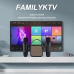 ⁦سماعة كاريوكي محمولة من كيسونيلي موديل G23 – مكبر صوت ميني مع ميكروفونين – صوت قوي 5 واط – بطارية تدوم حتى 8 ساعات – لون أسود⁩ - الصورة ⁦5⁩