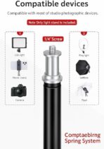 ⁦حامل ثلاثي معدني بطول 2 متر للتصوير ومناسب للاستوديو حامل رنج لايت إضاءة احترافي قابل للتعديل، ثلاثي القوائم معدني أسود، قابل للطي والحمل، لأجهزة الإضاءة و رينج لايت والهواتف وحدات ترايبود الكاميرا .⁩ - الصورة ⁦5⁩