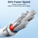 ⁦جوي رووم كابل بيانات للشحن السريع SA26-AC3 من سلسلة الشحن 100 واط USB-A الى نوع C طول 1 متر ابيض لمحول⁩ - الصورة ⁦7⁩