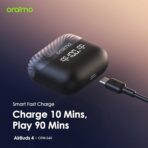 ⁦سماعات أذن إيربودز 4 بصوت ديناميكي للاستخدام طوال اليوم من اورايمو، أسود فانتوم، OTW-340⁩ - الصورة ⁦7⁩