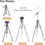 ⁦حامل ثلاثي القوائم للتصوير الفوتوغرافي نيفو NP-3180 ، حامل أرضي لكاميرا دي اس ال ار بارتفاع 1.36 متر لسطح المكتب - لون أسود⁩ - الصورة ⁦8⁩
