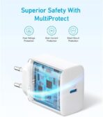 ⁦شاحن حائط USB نوع سي بقوة 20 وات من انكر، لون أبيض، موديل A2347L21⁩ - الصورة ⁦7⁩