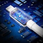 ⁦COVO كابل USB-C شديد التحمل 2.4 امبير | سلك شحن ونقل بيانات بطول 1 متر | لاجهزة ابل ايفون وسامسونج جالكسي الترا | شاحن USB الى نوع سي من بلاستيك PVC | موصل مقوى⁩ - الصورة ⁦4⁩