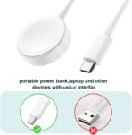 ⁦شاحن مغناطيسي سريع الى كيبل USB-C لساعة ابل اصدار مطور 2024 1 متر - محمول [معتمد من ابل] شحن لاسلكي متوافق مع ساعة سلسلة 8 - 7 - 6 - SE - 5 - 4 - 3 - 2 - - ابيض⁩ - الصورة ⁦2⁩