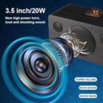 ⁦مكبر صوت خشبي كلاسيكي للموسيقى من كيسونلي - مكبر صوت ريترو محمول 20 وات مع بطاقة تي اف وتشغيل USB وAUX G103 - لون أسود⁩ - الصورة ⁦7⁩