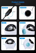 ⁦سماعات كيسونلي - متعددة الوسائط K800 - تصميم أنيق وصوت عالي الجودة عبر USB 2.0 - لون أبيض⁩ - الصورة ⁦6⁩