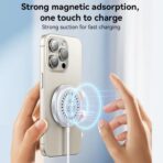 ⁦شاحن لاسلكي مغناطيسي سريع DS24 من Next Store، 15 واط، هيكل ألومنيوم، كشف الأجسام الغريبة، شحن آمن وفعال للأجهزة المتوافقة⁩ - الصورة ⁦4⁩