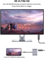 ⁦محول الكتروني 4 في 1 من زيرو نوع سي الى PD + HDTV + VGA + USB 3.0 - دقة عالية 4K⁩ - الصورة ⁦7⁩