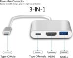 ⁦محول نوعType-C 3X1 من زيرو يدعم HDMI وUSB 3.0 مع بي دي - اتصال فائق السرعة بدقة 4K - فضي⁩ - الصورة ⁦4⁩