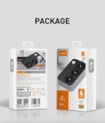 مشترك كهرباء 3 مقابس و6 منافذ USB من اتش دي بلس، موديل SE3631، لون أسود