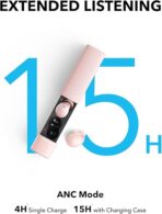 ⁦ساوند كور سماعات اذن ذكية A30i بخاصية الغاء الضوضاء من انكر، تصميم احمر شفاه انيق، حجم صغير مريح، صوت واضح، وقت تشغيل 24 ساعة، تصنيف IP54 .⁩ - الصورة ⁦3⁩