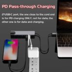 ⁦محول 6 في 1 نوع سي الى HDTV مع شبكة محلية LAN وUSB ومنفذين من النوع C - مع دعم 4K من زيرو - فضي⁩ - الصورة ⁦7⁩