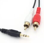 ⁦كابل صوت ستيريو ذكر 3.5 ملم الى 2RCA يمين ويسار 2RCA×1 من زونيك Z1131 اسود - 130 سم هاتف ذكي حاسوب لوحي مشغل الموسيقى مكبر⁩ - الصورة ⁦3⁩