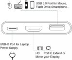⁦محول نوعType-C 3X1 من زيرو يدعم HDMI وUSB 3.0 مع بي دي - اتصال فائق السرعة بدقة 4K - فضي⁩ - الصورة ⁦3⁩