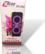 مضخم صوت ببطارية مدمجة مجهزة بتقنية البلوتوث - منفذ بطاقة ذاكرة - USB ومنفذ ميكروفون - مع - نموذج اضاءة RGB - ZR-882 - اسود