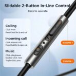 ⁦سماعات أذن سلكية معدنية JR-EW03 من جوي روم،  ميكروفون عالي الحساسية، تجربة مكالمات عالية الوضوح، متعدد الاستخدامات للكاريوكي-الألعاب-البث المباشر -رمادي غامق .⁩ - الصورة ⁦2⁩