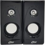 ⁦مكبر صوت رقمي سلكي للكمبيوتر واللاب توب من زيرو ZR-80، قطعتين - اسود⁩ - الصورة ⁦2⁩