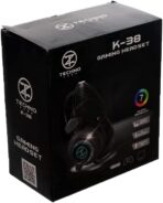 ⁦سماعة الألعاب  k38 بتقنية الصوت المحيطي RGB - Techno Zone 7.1صُممت هذه السماعة خصيصًا للاعبين الذين يبحثون عن صوت نقي وراحة فائقة أثناء جلسات اللعب الطويلة، فهي تجمع بين جودة صوت عالية وتصميم أنيق.⁩ - الصورة ⁦2⁩
