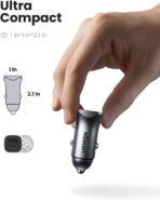 ⁦شاحن سيارة بي دي 24 واط للشحن السريع لآيفون 13 منافذ USB مزدوجة محول سيارة نوع C متوافق مع آيفون 13 برو/13 برو ماكس/13/13 ميني/12 برو ماكس، ايباد 9، ايباد ميني 6، سامسونج S21، هواوي ميت 20 من يوجرين⁩ - الصورة ⁦9⁩