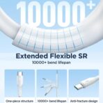 ⁦جوي رووم كابل بيانات للشحن السريع SA26-AC3 من سلسلة الشحن 100 واط USB-A الى نوع C طول 1 متر ابيض لمحول⁩ - الصورة ⁦4⁩