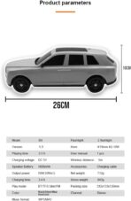⁦مكبر صوت ستيريو كيسونلي B9 للسيارة يعمل بالطاقة الشمسية مع مصباح يدوي من كيه ام تكنولوجي - مخرج 10 وات وبطارية 1800 ميلي أمبير في الساعة، أبيض⁩ - الصورة ⁦4⁩