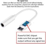 ⁦محول جاك من النوع سي إلى 3.5 ملم من النوع سي إلى 3.5 ملم، محول مقبس صوت لنوع سي دي ال ايه، سماعة رأس بدون استخدام اليدين بخاصية إلغاء الضوضاء⁩ - الصورة ⁦3⁩