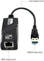 ⁦محول شبكة USB 3.0 إلى آر جيه 45 10/100/1000 جيجابت إيثرنت لشبكة LAN لنظام ويندوز 10/8.1/8/7/فيستا، ماك أو إس، لينكس، كروم أو إس وغيرها من دي اي بي - أسود⁩ - الصورة ⁦4⁩