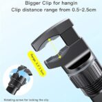 ⁦يسيدو حامل موبايل عالمي متعدد الزوايا قابل للتعديل لمراة الرؤية الخلفية C192 (اسود)⁩ - الصورة ⁦4⁩