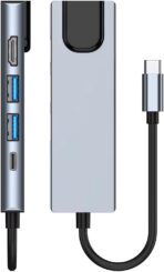 ⁦محول ZERO الإلكتروني 5 في 1 Type-C إلى HDTV + منفذي USB + منفذ شحن تايب سي + منفذ LAN - دقة عالية 4k⁩ - الصورة ⁦2⁩