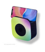 ⁦مكبر صوت بلوتوث فرعي مزود بحامل موبايل، مضخم صوت لاسلكي محمول بإضاءة ليد ار جي بي ومنفذ AUX وبطارية قابلة لإعادة الشحن للموبايلات والتلفزيون وأجهزة التابلت والكمبيوتر(متعدد الألوان)⁩ - الصورة ⁦2⁩