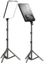 ⁦إضاءة تصوير ليد بلون أبيض هادئ وتصميم مستطيل الشكل مع جهاز تحكم عن بعد وحامل معدن بطول 2 متر للموبايلات الذكية والكاميرا لتصوير فيديوهات يوتيوب (RL-19)⁩ - الصورة ⁦4⁩